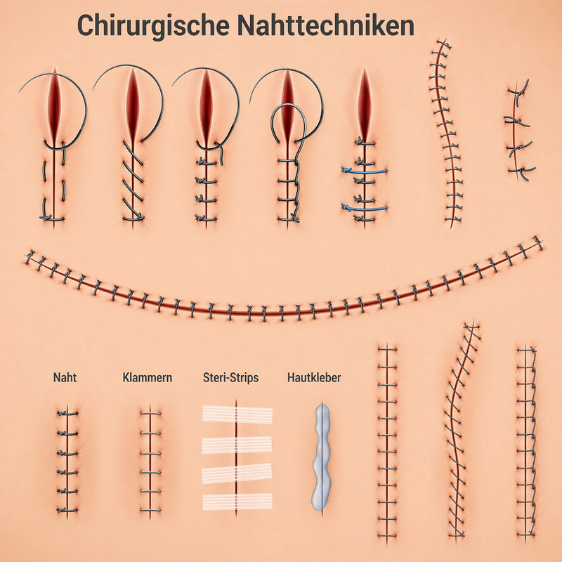 Überblick über chirurgische Nahttechniken am Nahtpad